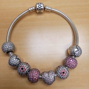 Pandora bracelet with charms